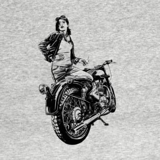 Girl with a motorcycle T-Shirt